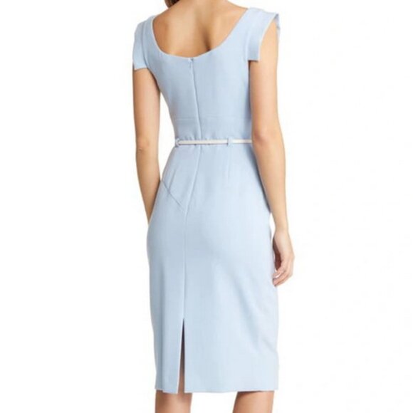 Black Halo Maliblue Blue Jackie O Sheath Dress *Less Belt* - Picture 3 of 4